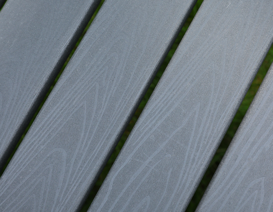 HDPE outdoor gray dining chair with cross backrest