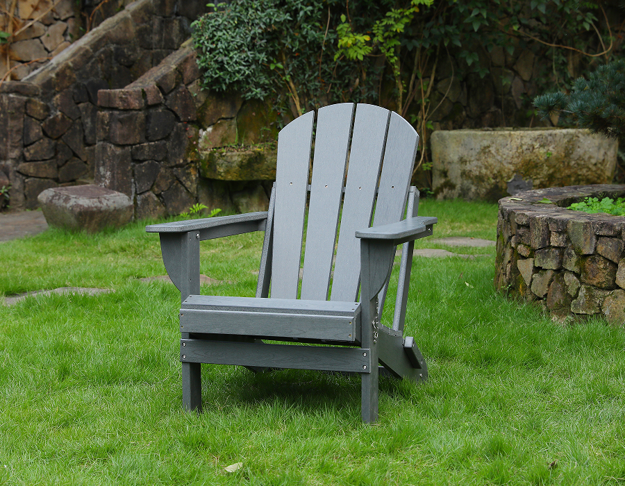HDPE Adirondack Frog Chair, Gray