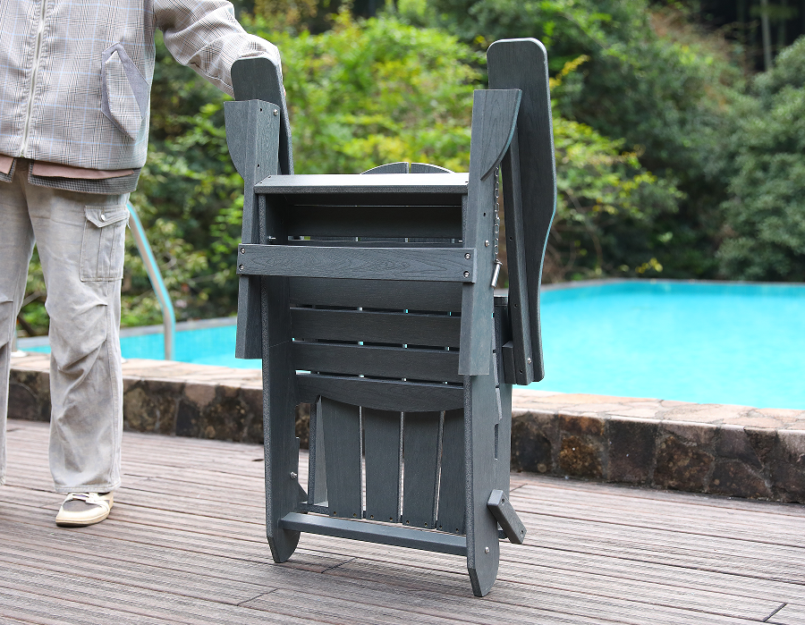 HDPE Adirondack Frog Chair, Gray