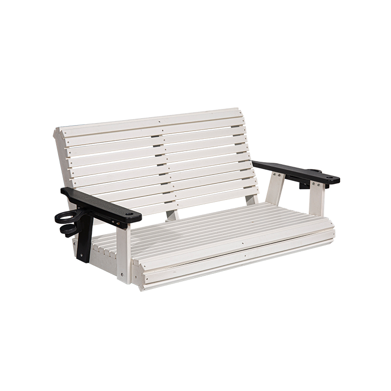 White HDPE Outdoor Swing Bench