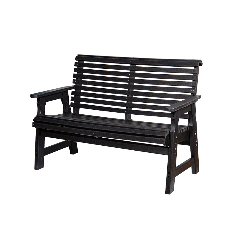 HDPE All-Weather Outdoor Glider Bench with Slatted Design