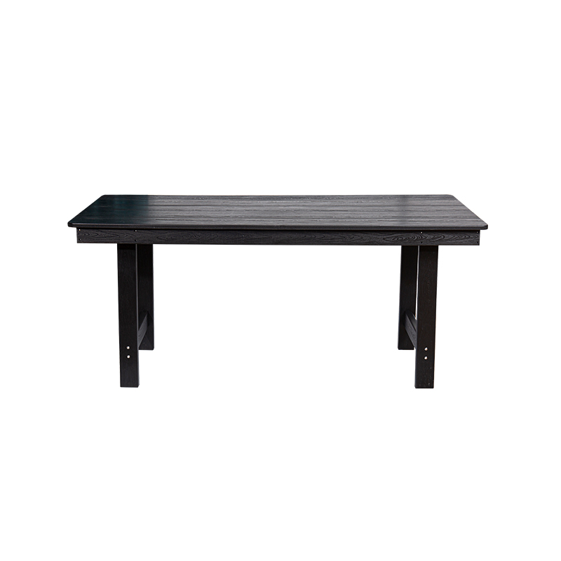 Elegant Black HDPE 7-Piece Dining Set for Spacious Outdoor Areas